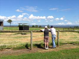 John chewing the fat with Steve Allam at his farm